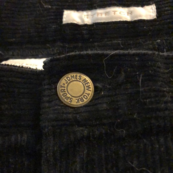 VTG EUC Jones NY Black Wide Wale Cotton/Spandex Cord Straight Leg Jeans - Picture 7 of 8